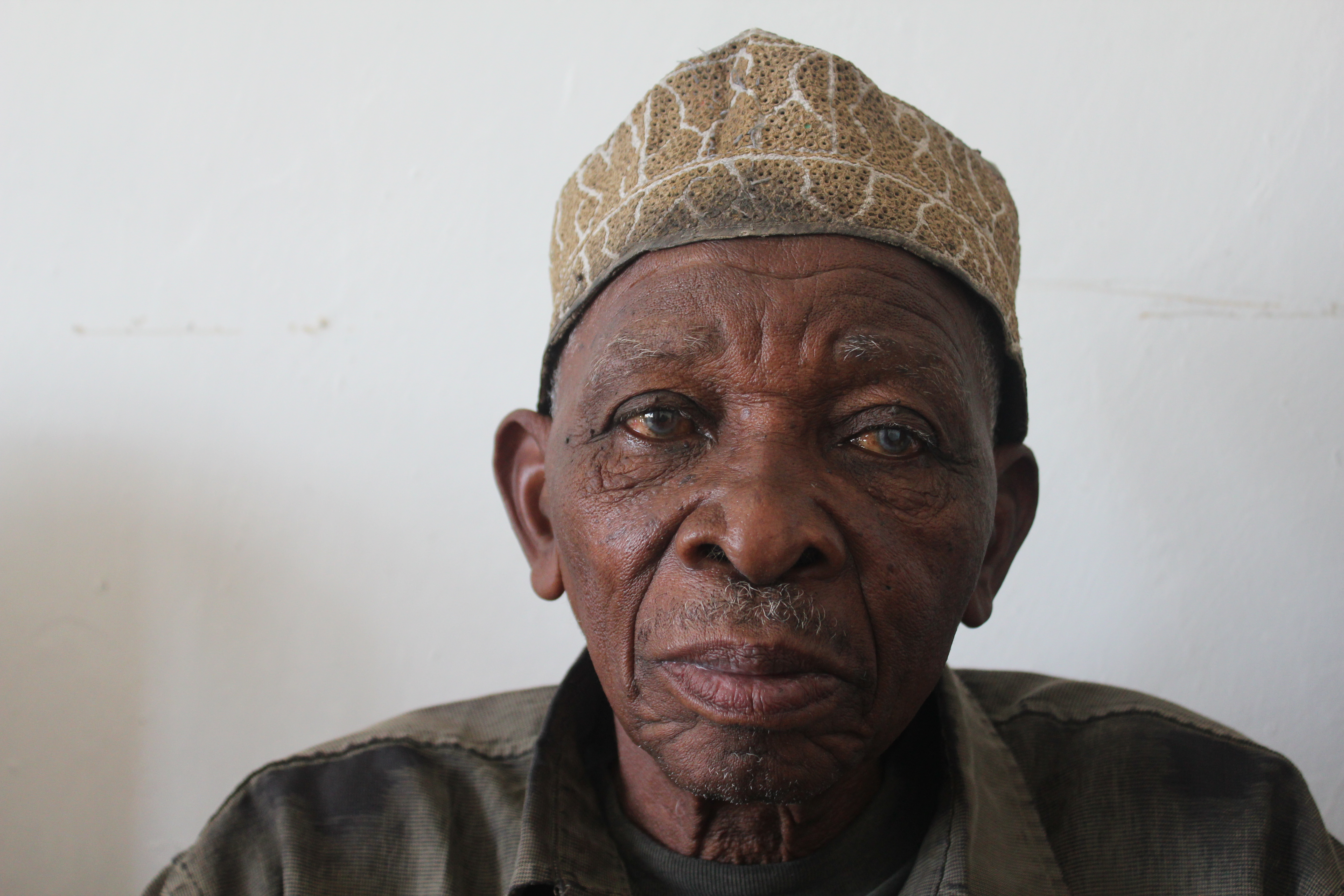 Haji is completely dependent on other people due to cataracts.