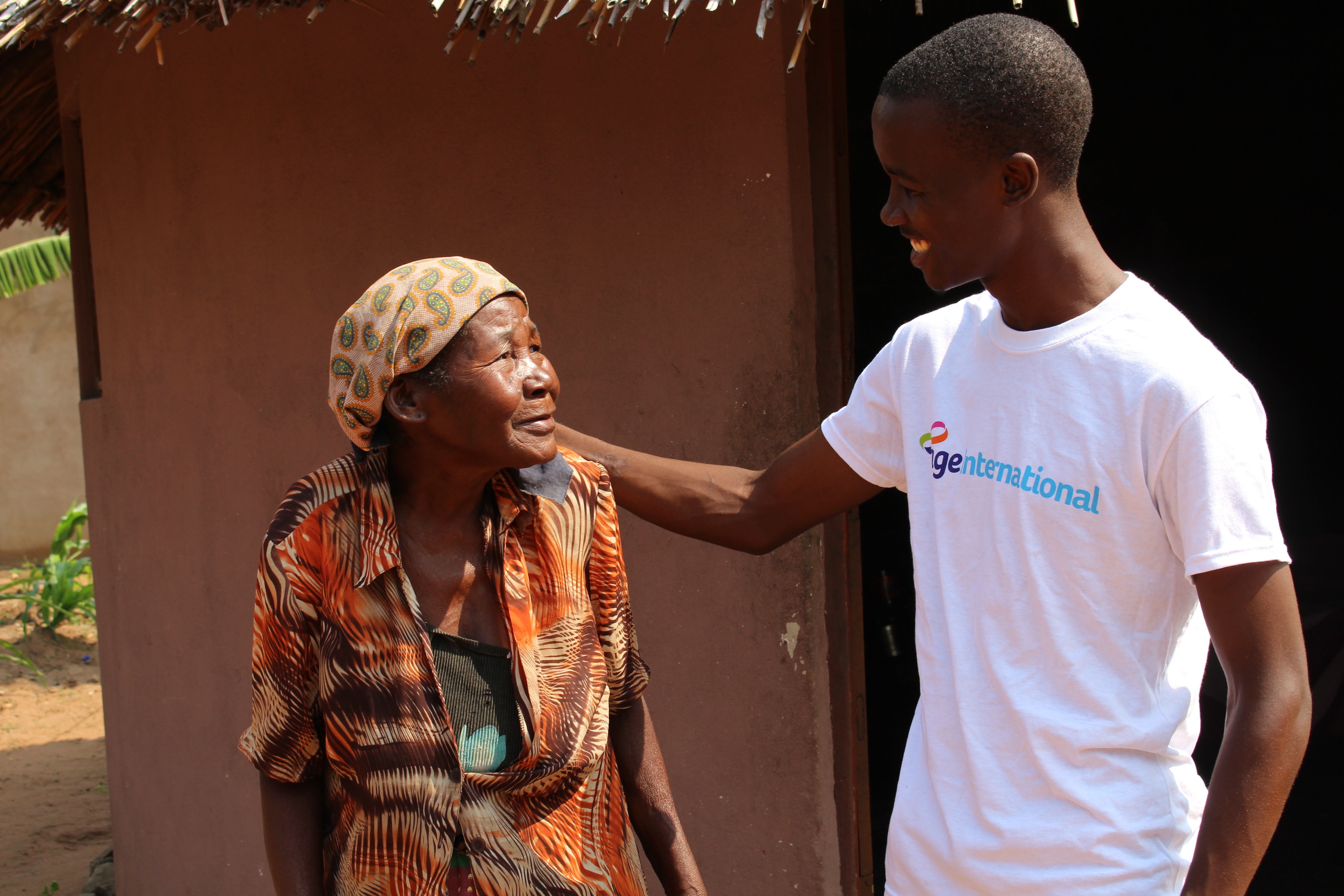 Carolina and her carer in Mozambique