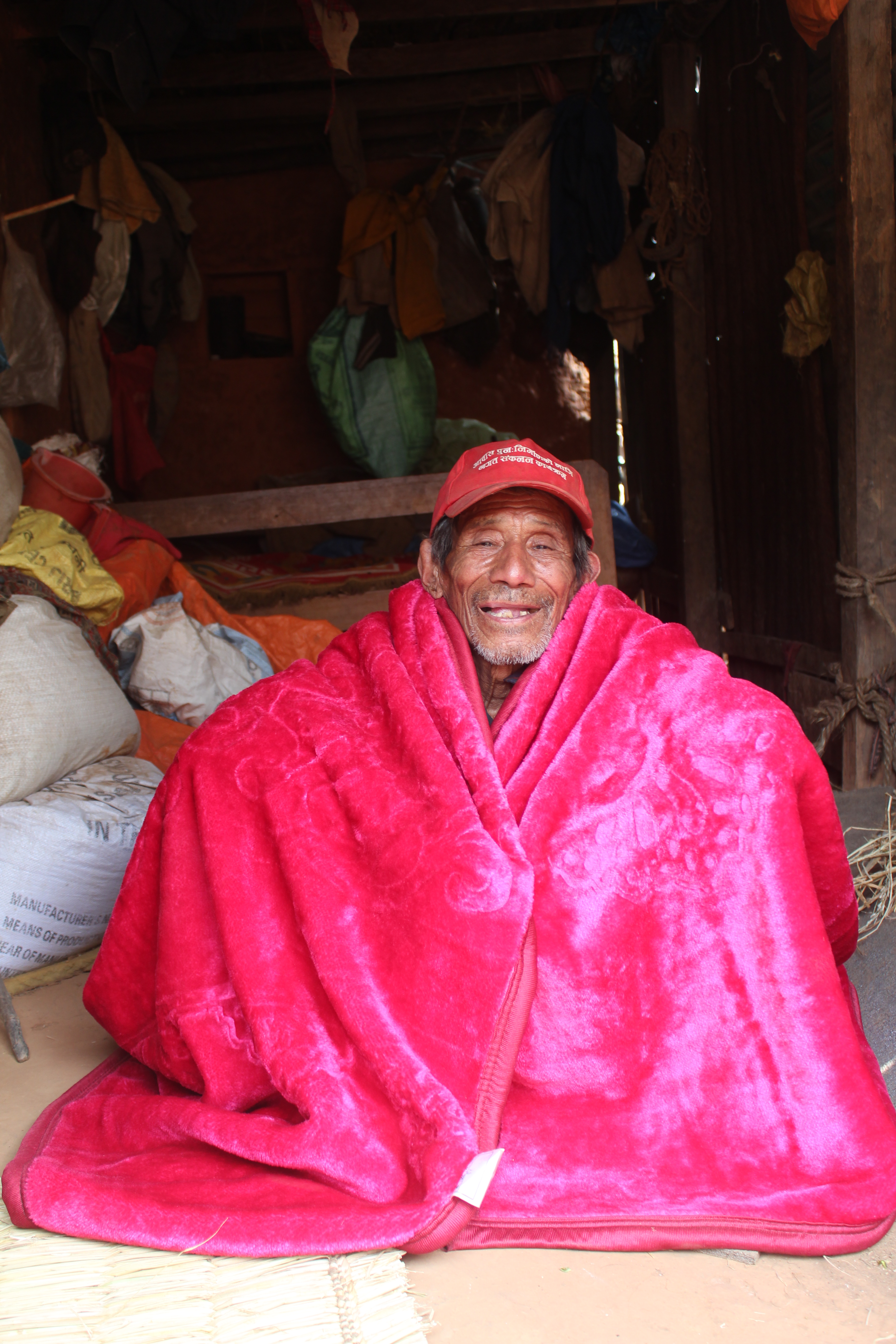 Nepal earthquake: Dupha with his emergency blanket