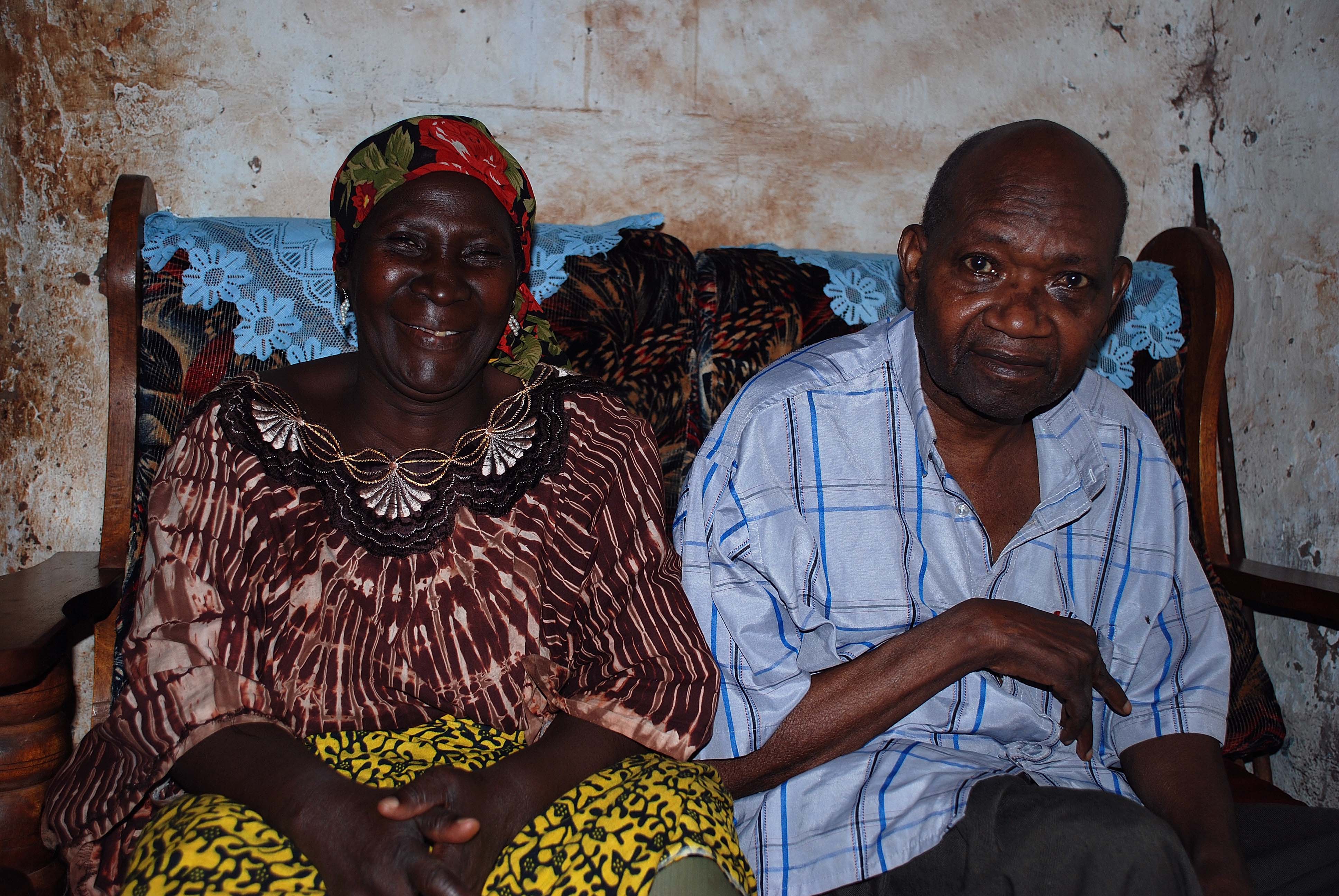 Zaina and her paralyzed husband in Tanzania.