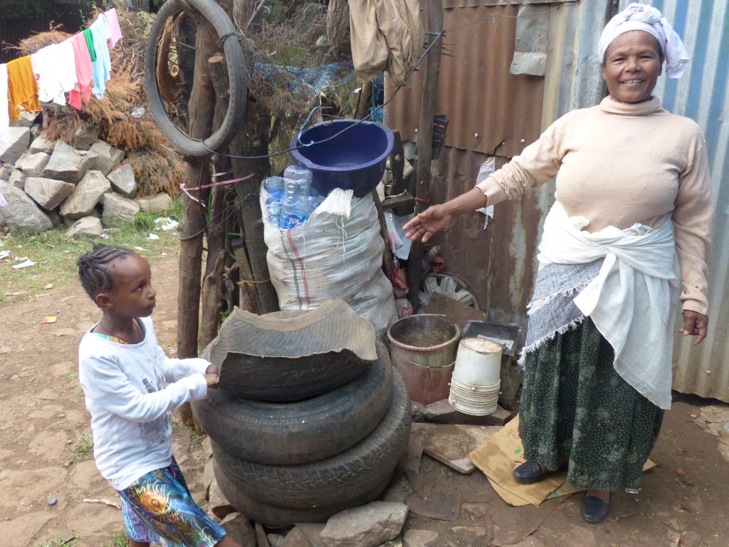 Aselefech, 70, lives in Ethiopia and juggles work with unpaid care duties 